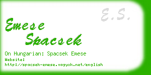 emese spacsek business card